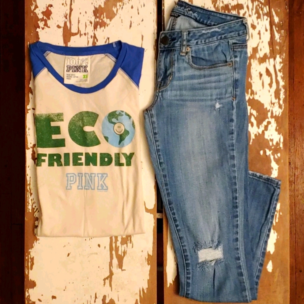 AEO Stretch Skinny Holes & Perfect Fade Denim - Low Rise, Babes - Picture 13 of 15